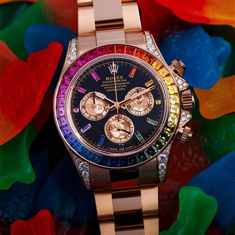 rolex cellini daytona rainbow|rolex rainbow price.